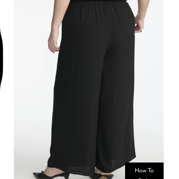 ELOQUII pants Wide Leg Dress pull on elastic waistband in Black 14 NEW wide - Picture 5 of 7